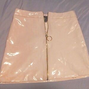 Pink Patent Leather Women's Skirt